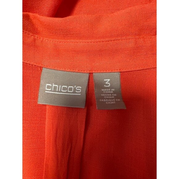 Chico's Roll Tab Sleeve Soft Crosshatch Tunic Size 3 US XL - Picture 5 of 9